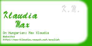klaudia max business card